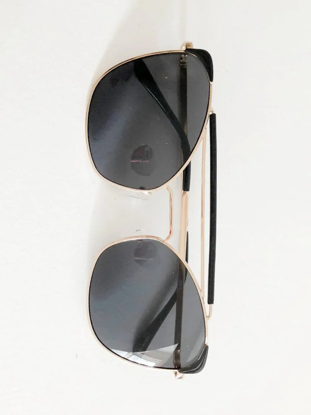 Gold Metal Frame Brow Bar Cat Eye Sunglasses